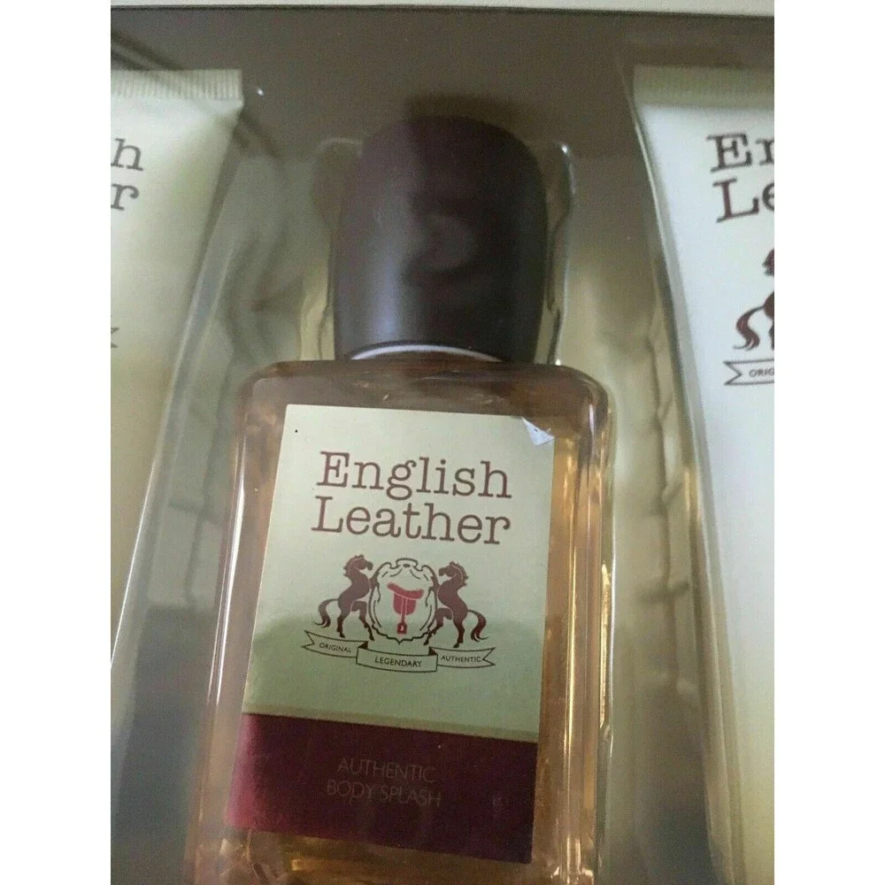 English Leather By Dana 3-Piece Gift Set After Shave Balm Body Splash Body Wash